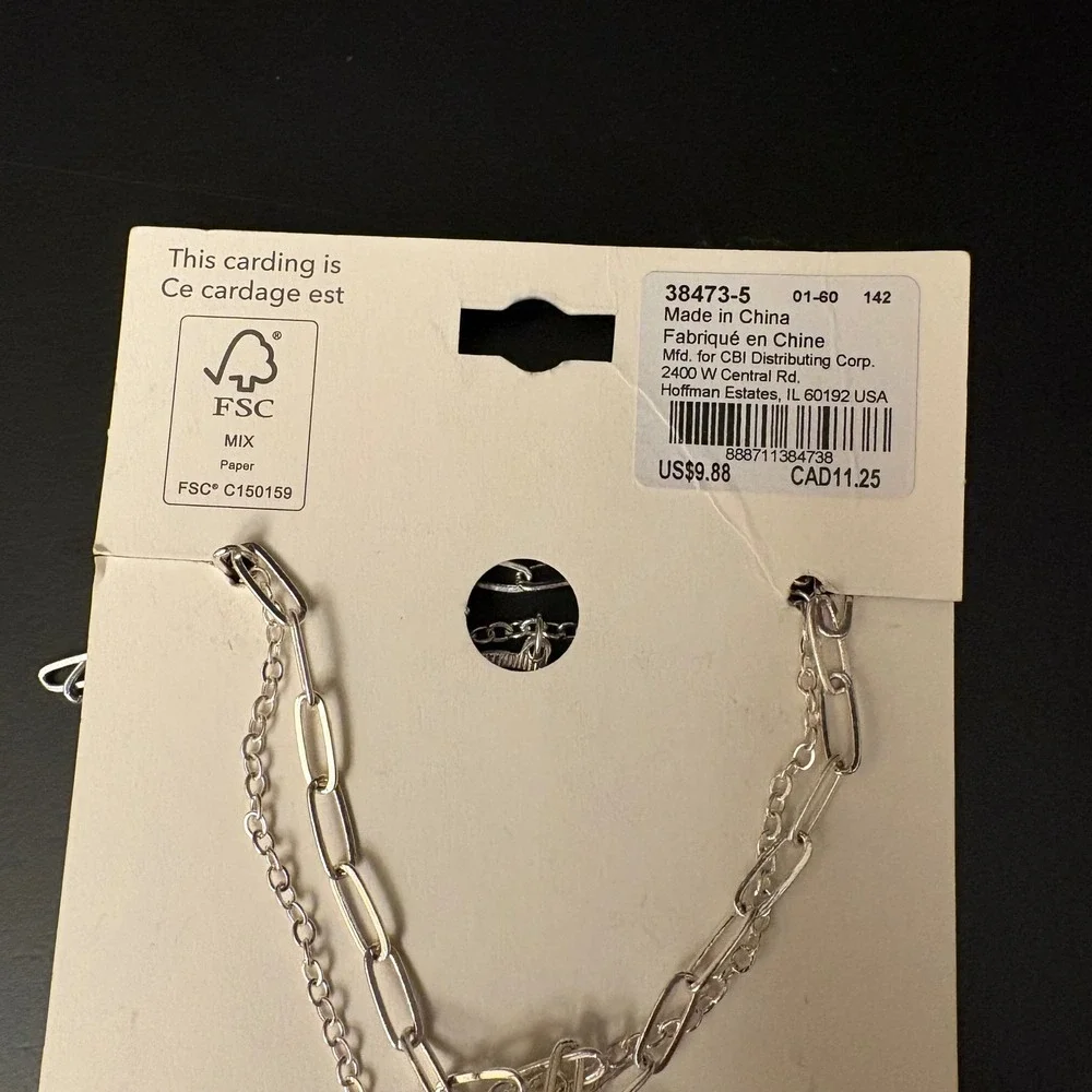 NWT Claires Silver Cancer Zodiac Layered Set of 2 Necklaces July June Gift‎